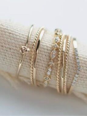bluboho 14k Gold Faceted Felicity Stackable Ring